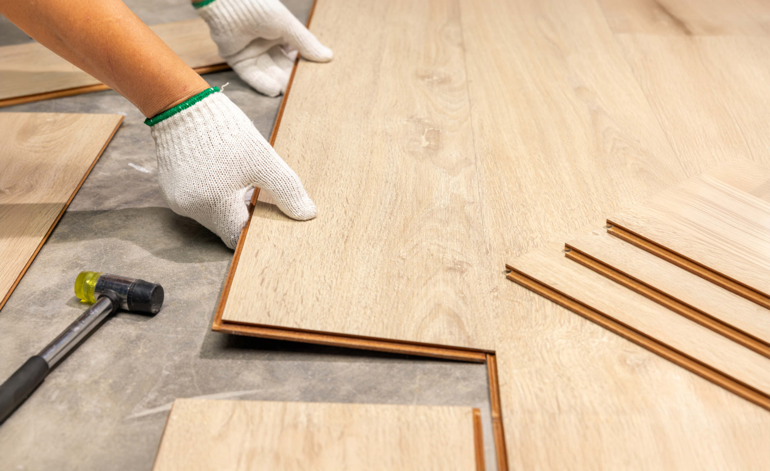 laying bamboo flooring